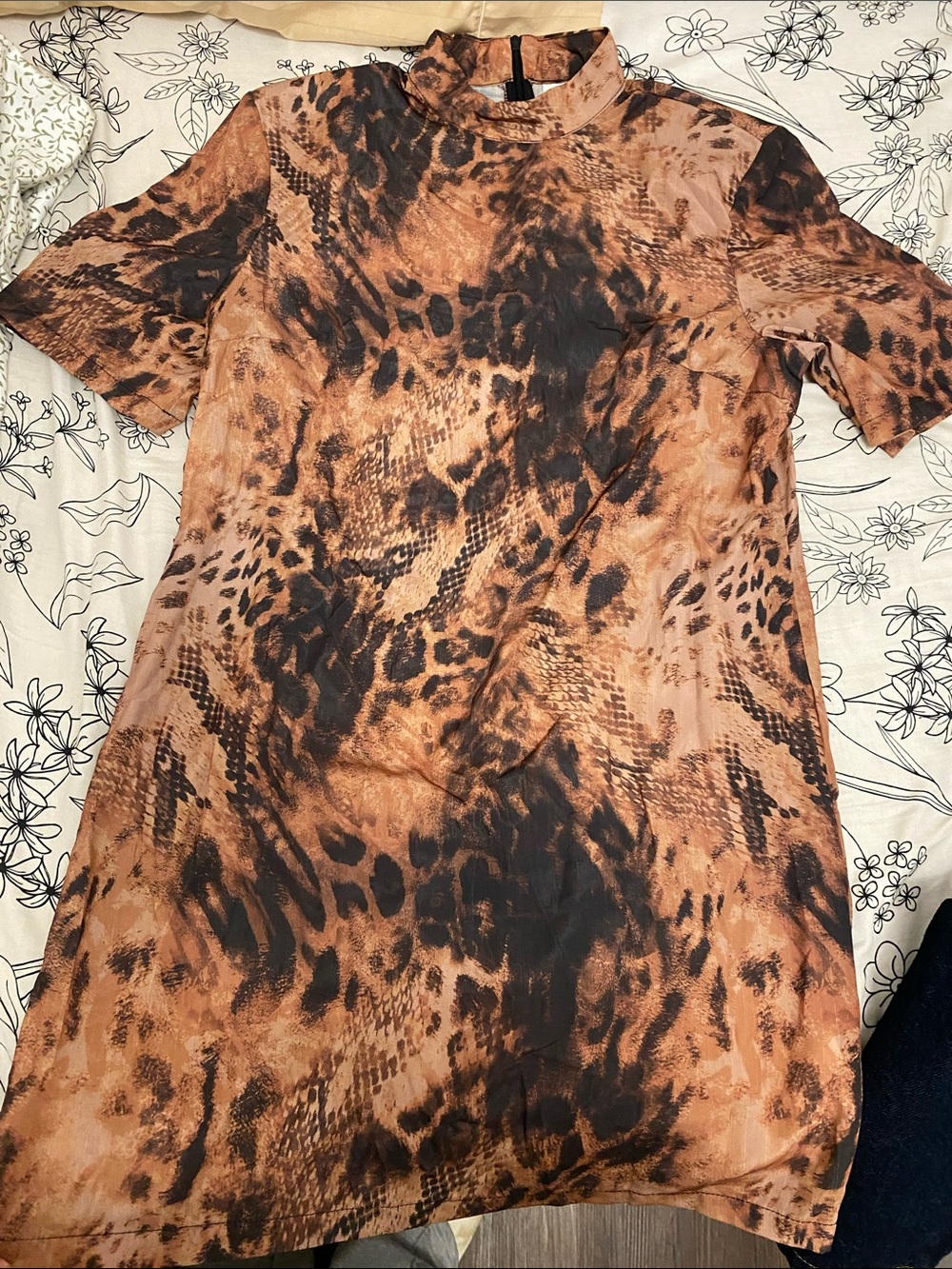 Missguided+ Brown and Black Animal Print Short Dress